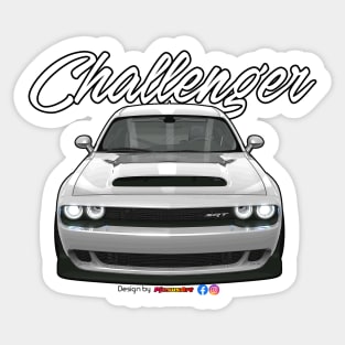 Challenger SRT White by pjesusart Sticker